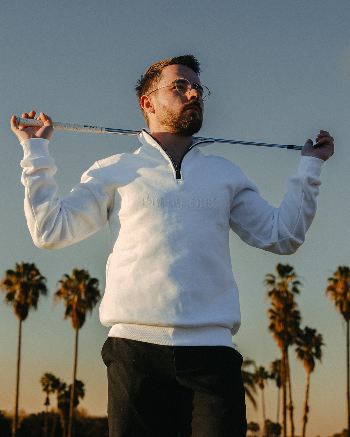 Quarter Zip White Top
