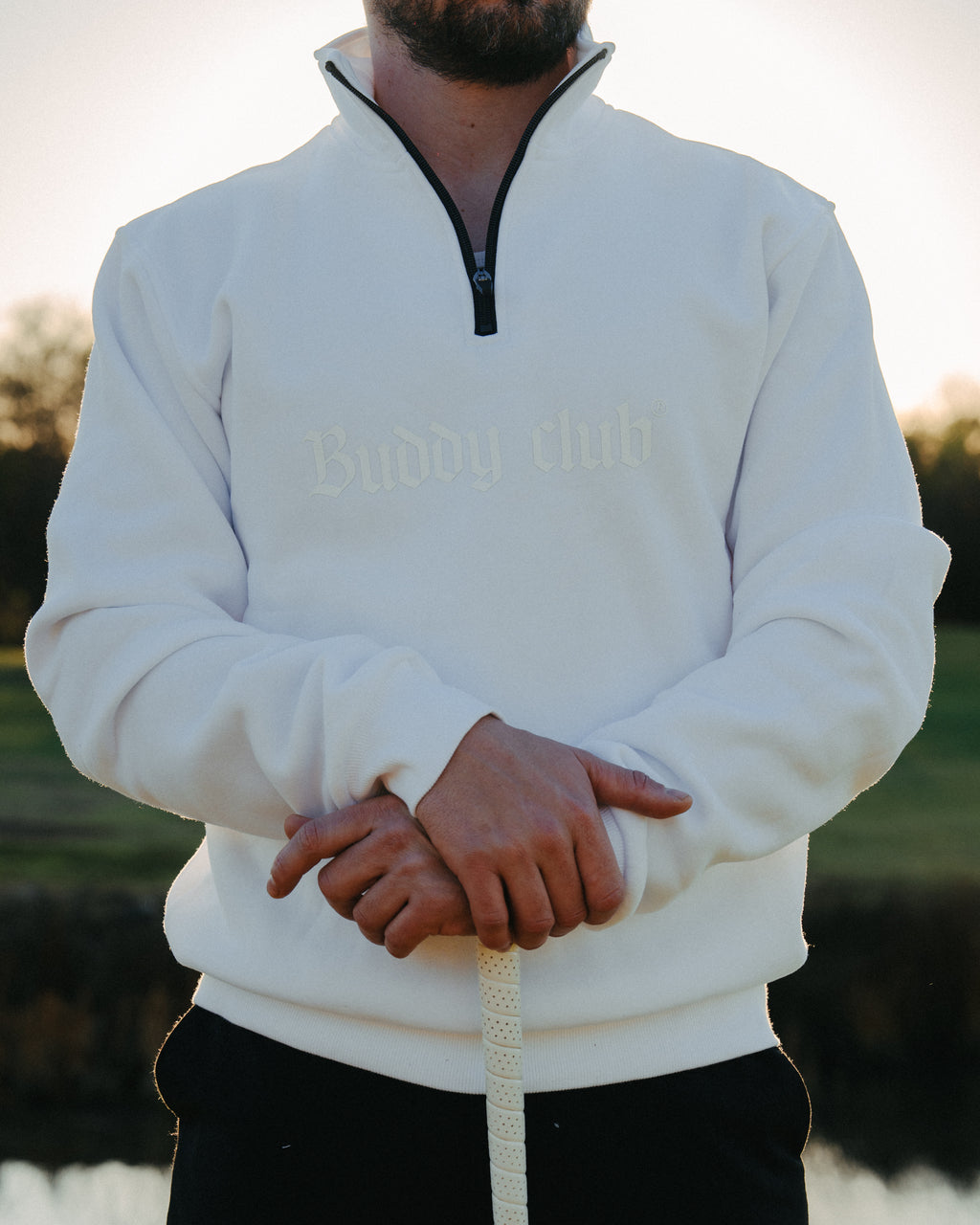 Quarter Zip White Top