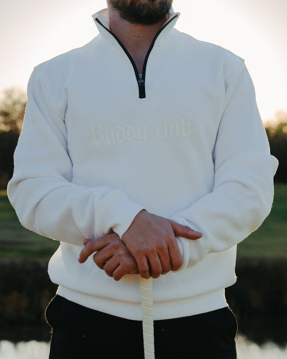 Quarter Zip White Top