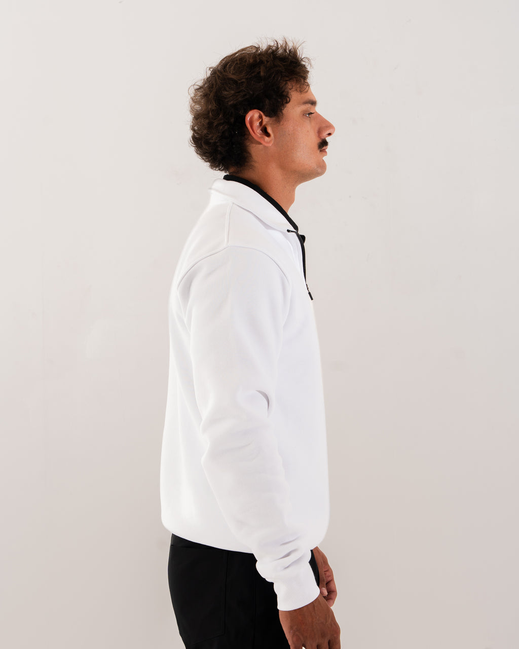 Quarter Zip White Top